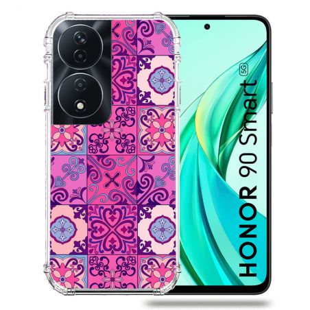 Coque Renforcée Pour Honor 90 Smart 5G Texture Carreau Ciment Violet