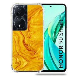 Coque Renforcée Pour Honor 90 Smart 5G Texture Marbre Jaune