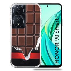 Coque Renforcée Pour Honor 90 Smart 5G Texture Trompe Oeil Chocolat