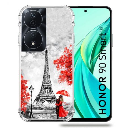 Coque Renforcée Pour Honor 90 Smart 5G Voyage France Paris Rouge