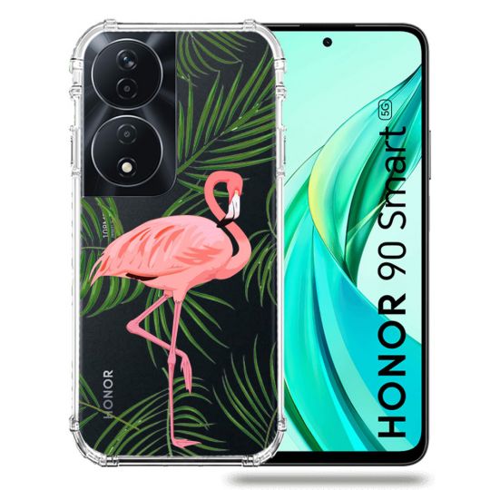 Coque Transparente Pour Honor 90 Smart 5G Flamant Rose