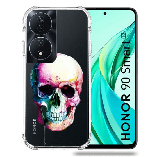 Coque Transparente Pour Honor 90 Smart 5G Skull Head Crane Colore