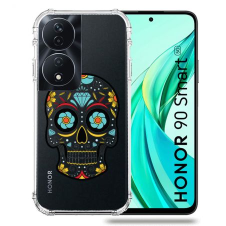 Coque Transparente Pour Honor 90 Smart 5G Tete Mort Color