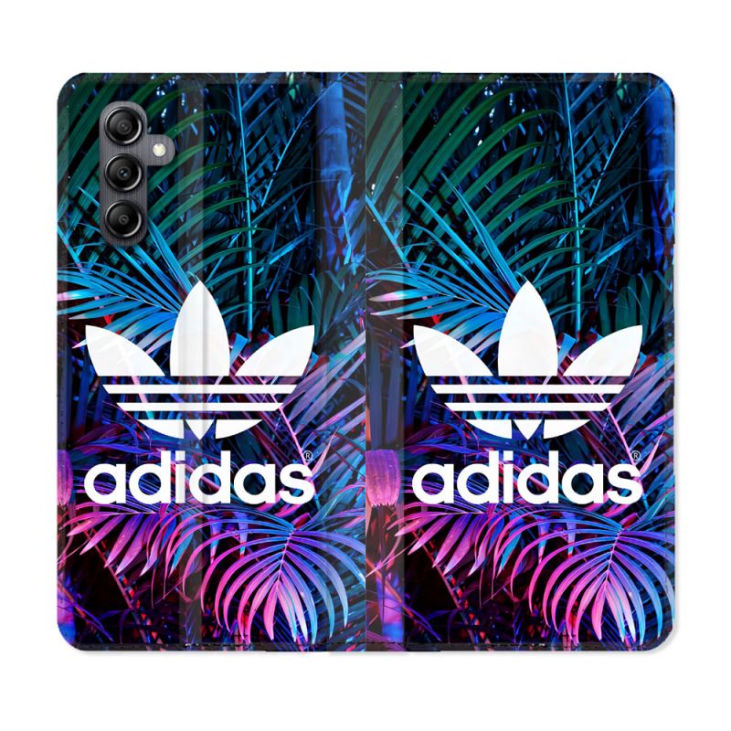 Housse Cuir Portefeuille Pour Samsung Galaxy A35 5G Adidas Palmier