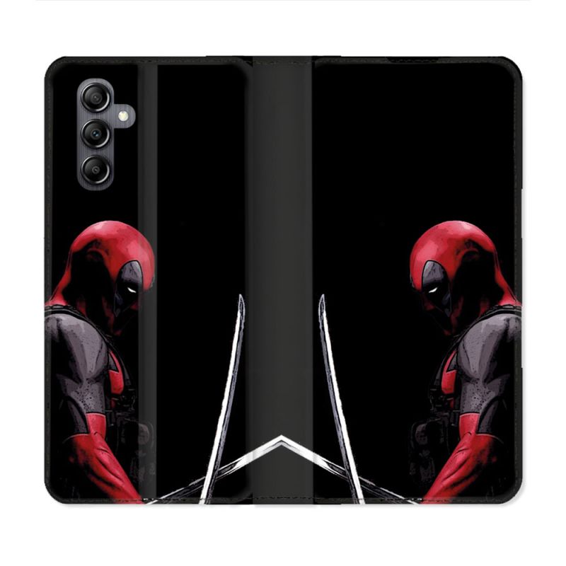 Housse Cuir Portefeuille Pour Samsung Galaxy A35 5G Deadpool Epee
