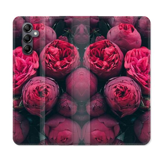 Housse Cuir Portefeuille Pour Samsung Galaxy A35 5G Fleur Pivoine