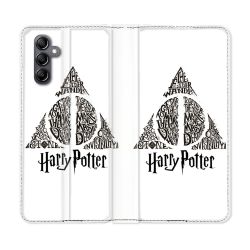 Housse Cuir Portefeuille Pour Samsung Galaxy A35 5G Harry Potter Hollows triangle Blanc