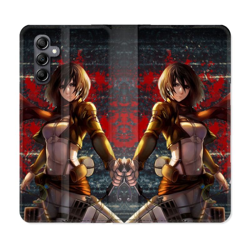 Housse Cuir Portefeuille Pour Samsung Galaxy A35 5G Manga Attaque Titans Mikasa