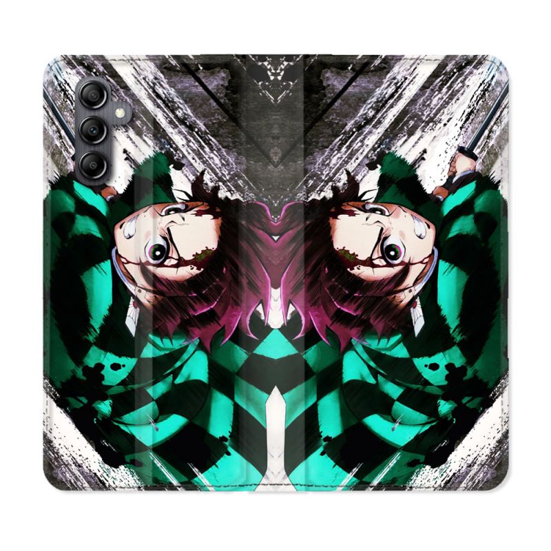 Housse Cuir Portefeuille Pour Samsung Galaxy A35 5G Manga Demon Slayer Tanjiro