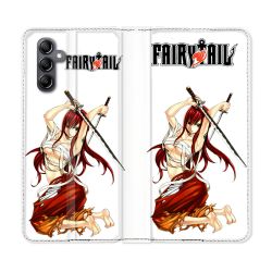Housse Cuir Portefeuille Pour Samsung Galaxy A35 5G Manga Fairy Tail Erza