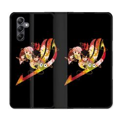 Housse Cuir Portefeuille Pour Samsung Galaxy A35 5G Manga Fairy Tail Logo Noir