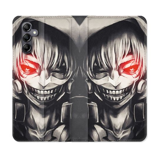 Housse Cuir Portefeuille Pour Samsung Galaxy A35 5G Manga Tokyo Ghoul Kaneki Noir
