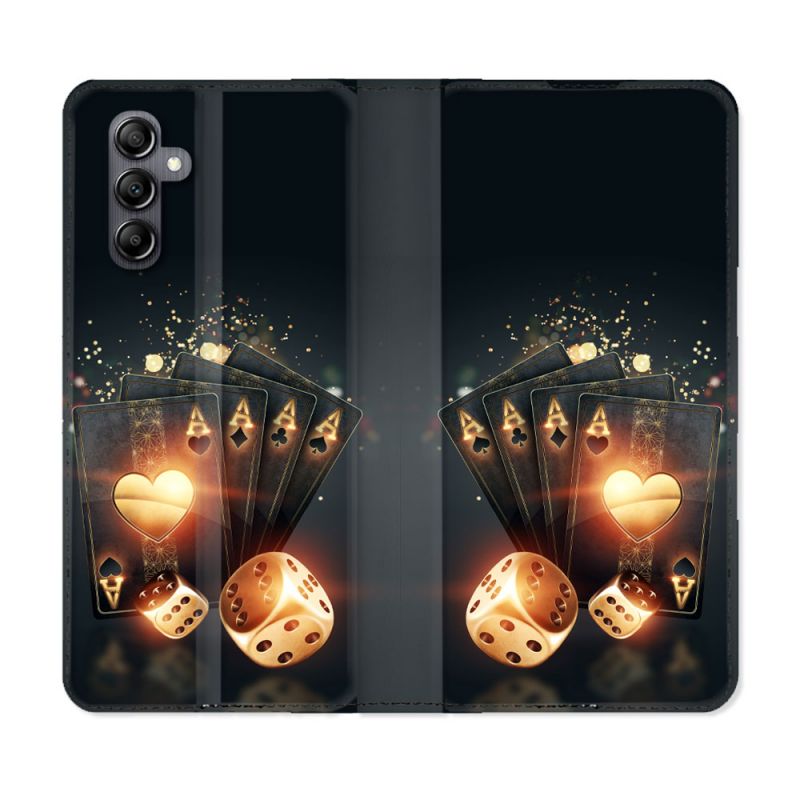 Housse Cuir Portefeuille Pour Samsung Galaxy A35 5G Poker Des