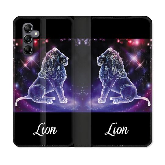 Housse Cuir Portefeuille Pour Samsung Galaxy A35 5G Signe Zodiaque 2 Lion