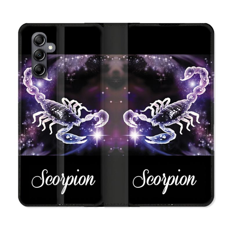 Housse Cuir Portefeuille Pour Samsung Galaxy A35 5G Signe Zodiaque 2 Scorpion