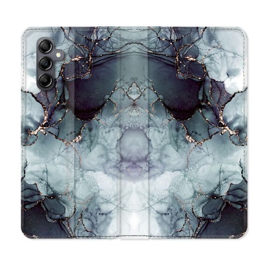 Housse Cuir Portefeuille Pour Samsung Galaxy A35 5G Texture Marbre Gris