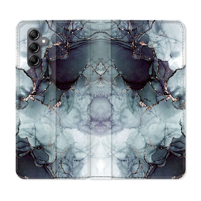 Housse Cuir Portefeuille Pour Samsung Galaxy A35 5G Texture Marbre Gris