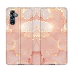Housse Cuir Portefeuille Pour Samsung Galaxy A35 5G Texture Marbre Rose
