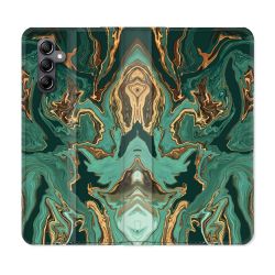 Housse Cuir Portefeuille Pour Samsung Galaxy A35 5G Texture Marbre Vert