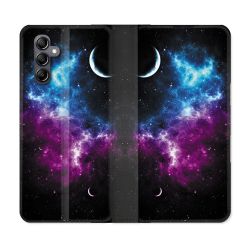 Housse Cuir Portefeuille Pour Samsung Galaxy A35 5G Univers Bleu Violet