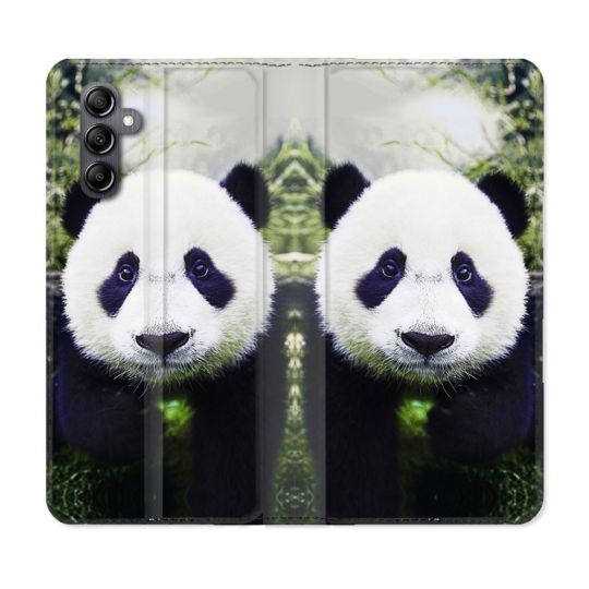 Housse Cuir Portefeuille Pour Samsung Galaxy A55 5G Animal Panda Color
