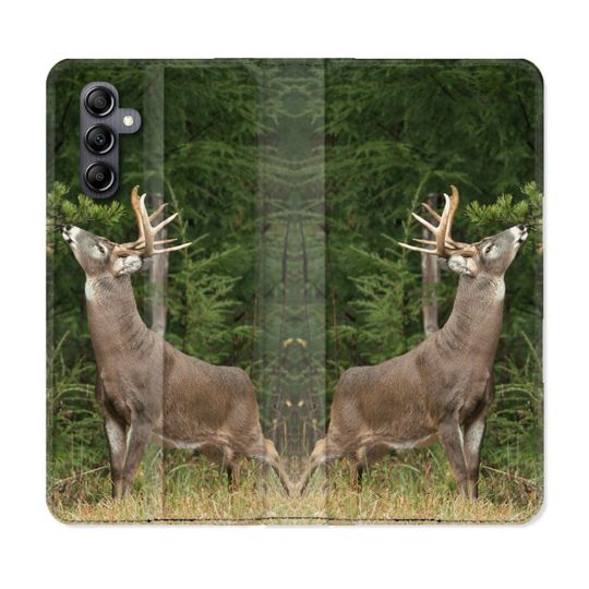 Housse Cuir Portefeuille Pour Samsung Galaxy A55 5G Chasse Cerf