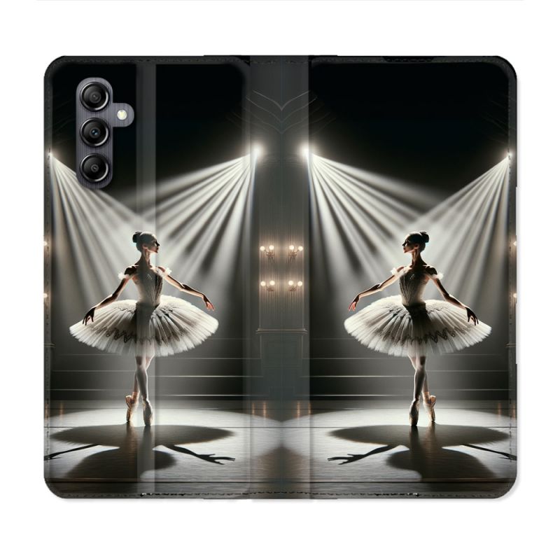 Housse Cuir Portefeuille Pour Samsung Galaxy A55 5G Danseuse Lumière