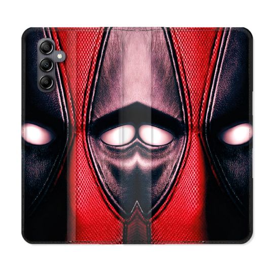 Housse Cuir Portefeuille Pour Samsung Galaxy A55 5G Deadpool Yeux