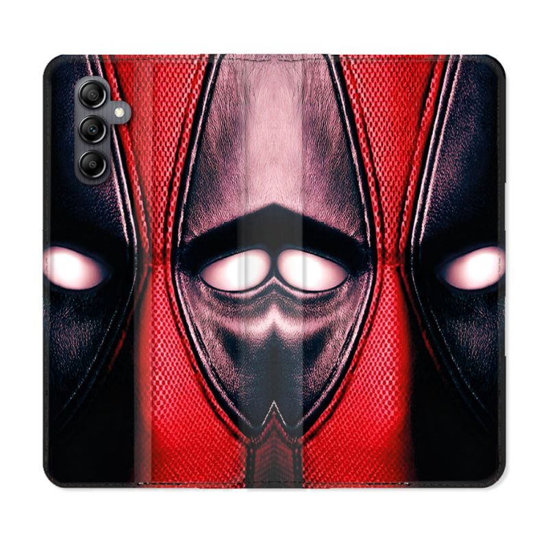 Housse Cuir Portefeuille Pour Samsung Galaxy A55 5G Deadpool Yeux