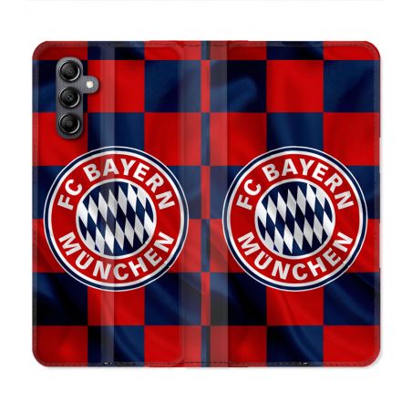 Housse Cuir Portefeuille Pour Samsung Galaxy A55 5G Foot Bayern Munich Carreaux