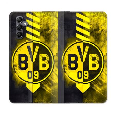 Housse Cuir Portefeuille Pour Samsung Galaxy A55 5G Foot Dortmund