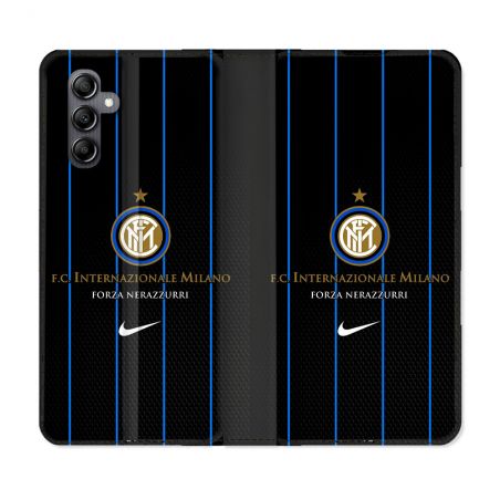 Housse Cuir Portefeuille Pour Samsung Galaxy A55 5G Foot Inter Milan