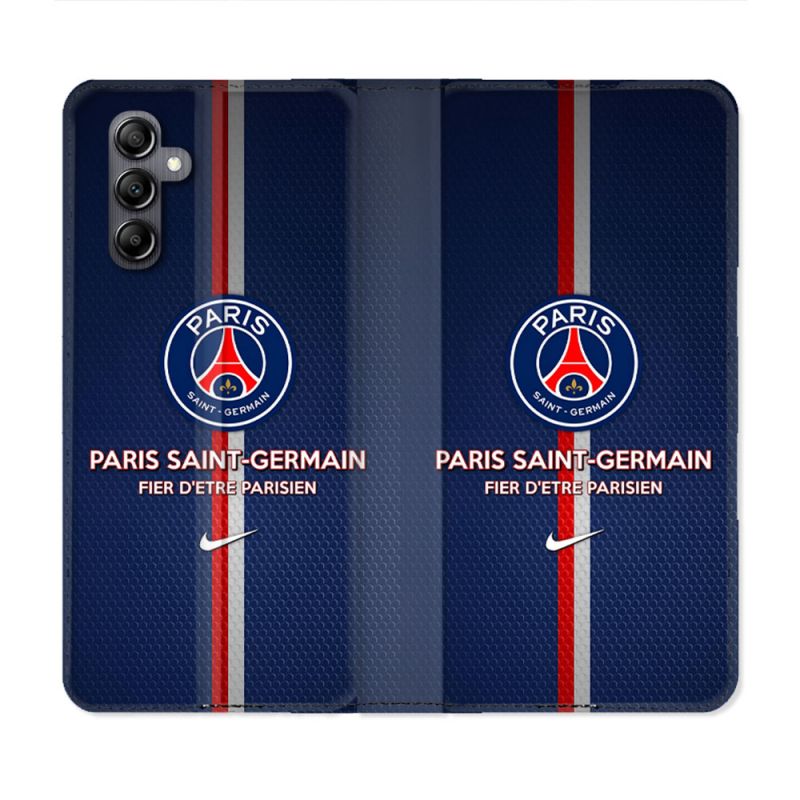 Housse Cuir Portefeuille Pour Samsung Galaxy A55 5G Foot PSG Fier