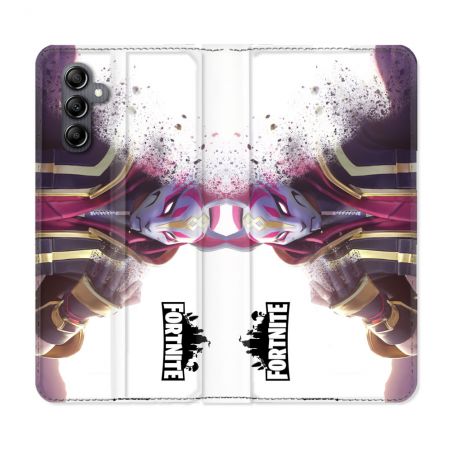 Housse Cuir Portefeuille Pour Samsung Galaxy A55 5G Fortnite Blanc