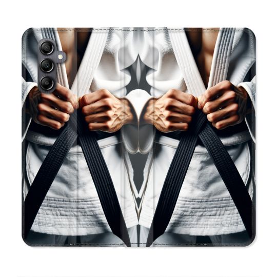 Housse Cuir Portefeuille Pour Samsung Galaxy A55 5G Kimono Ceinture