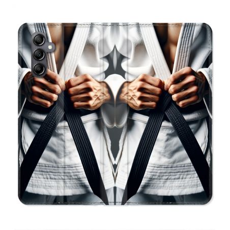 Housse Cuir Portefeuille Pour Samsung Galaxy A55 5G Kimono Ceinture