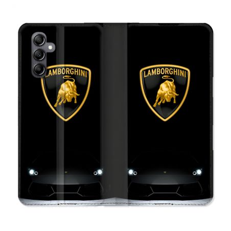 Housse Cuir Portefeuille Pour Samsung Galaxy A55 5G Lamborghini Noir