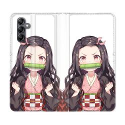 Housse Cuir Portefeuille Pour Samsung Galaxy A55 5G Manga Demon Slayer Nezuko