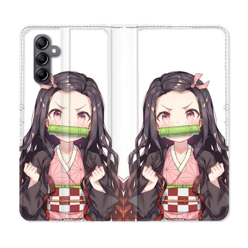 Housse Cuir Portefeuille Pour Samsung Galaxy A55 5G Manga Demon Slayer Nezuko