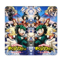 Housse Cuir Portefeuille Pour Samsung Galaxy A55 5G Manga My Hero Academia Affiche