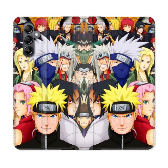 Housse Cuir Portefeuille Pour Samsung Galaxy A55 5G Manga Naruto Team