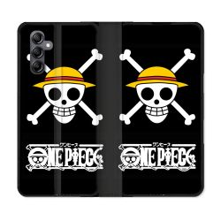 Housse Cuir Portefeuille Pour Samsung Galaxy A55 5G Manga One Piece Tete de Mort