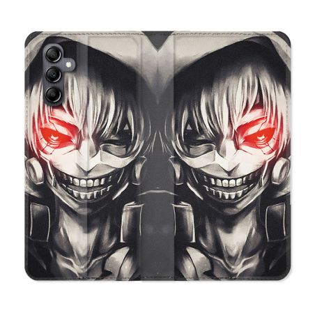 Housse Cuir Portefeuille Pour Samsung Galaxy A55 5G Manga Tokyo Ghoul Kaneki Noir