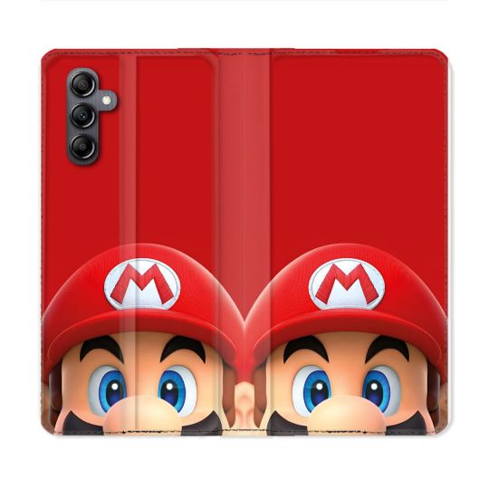 Housse Cuir Portefeuille Pour Samsung Galaxy A55 5G Mario Rouge