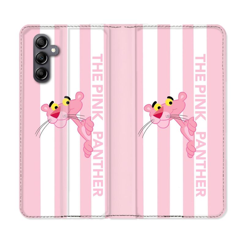 Housse Cuir Portefeuille Pour Samsung Galaxy A55 5G Panthere Rose