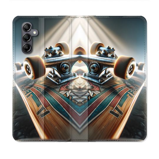 Housse Cuir Portefeuille Pour Samsung Galaxy A55 5G Planche Skate