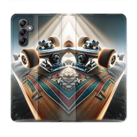 Housse Cuir Portefeuille Pour Samsung Galaxy A55 5G Planche Skate