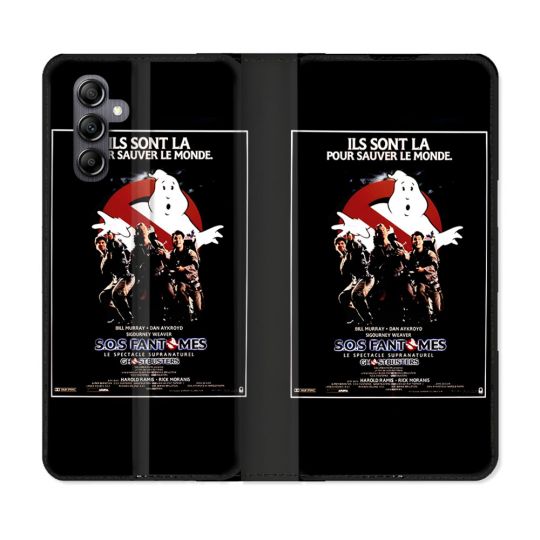 Housse Cuir Portefeuille Pour Samsung Galaxy A55 5G SOS Fantome Affiche