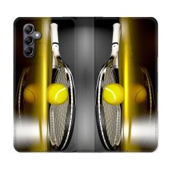 Housse Cuir Portefeuille Pour Samsung Galaxy A55 5G Sport Tennis Reflet
