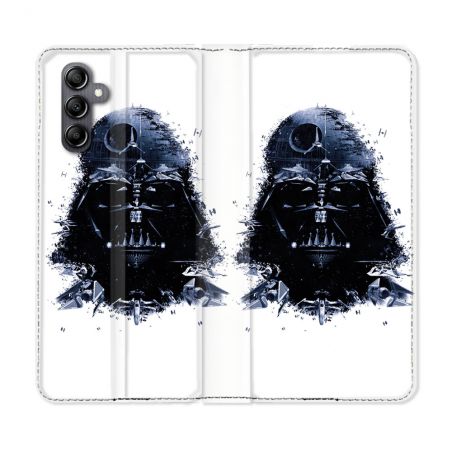 Housse Cuir Portefeuille Pour Samsung Galaxy A55 5G Star Wars - Dark Vador Blanc